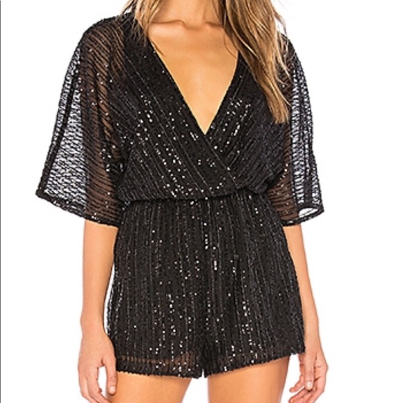 BB Dakota Black Sequin Romper - Picture 1 of 4